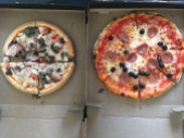 GF pizza (left), regular pizza (right)
